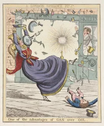 One of the Advantages of Gas Over Oil, plate 5 from A London Nuisance, 1822